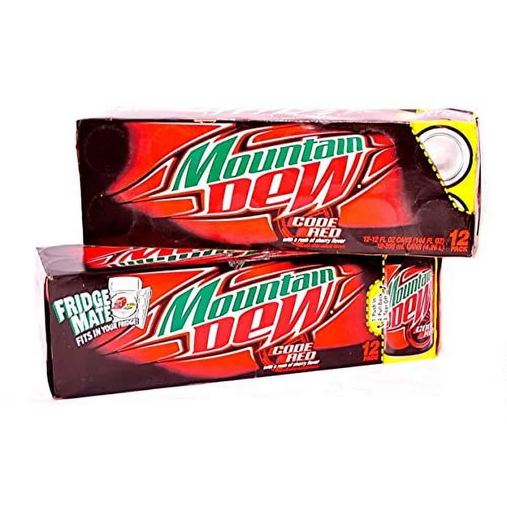 Mountain Dew Code Red Soda 12Oz Can (Pack Of 24)