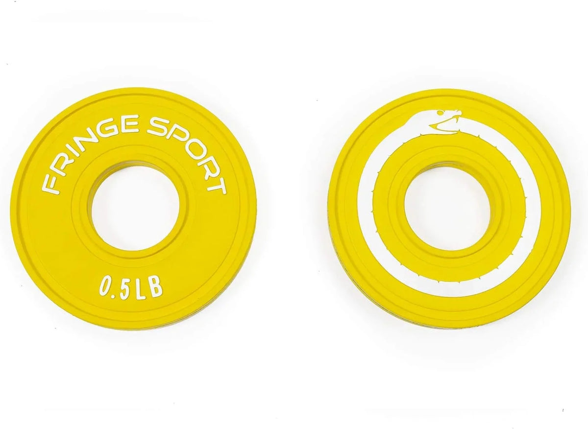 Sets Of 2. Fractional Weight Plates - 0.5 Half 1/2 Pound Rubber Change Bumper Plate Pair For Olympic Barbells, Strength Training And Micro Loading