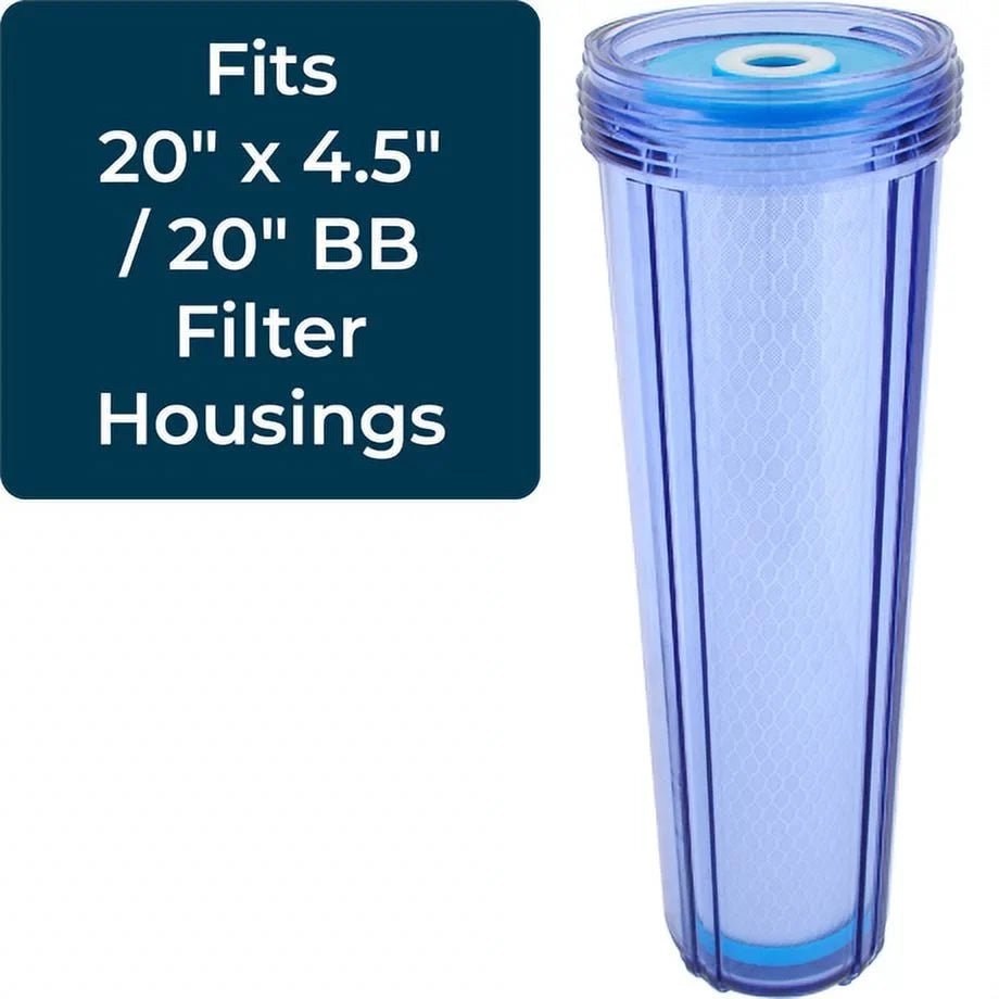 SpiroPure 20 x 4.5" PAC NSF Carbon Block aqua Filter, 10 Micron (4 Pack)