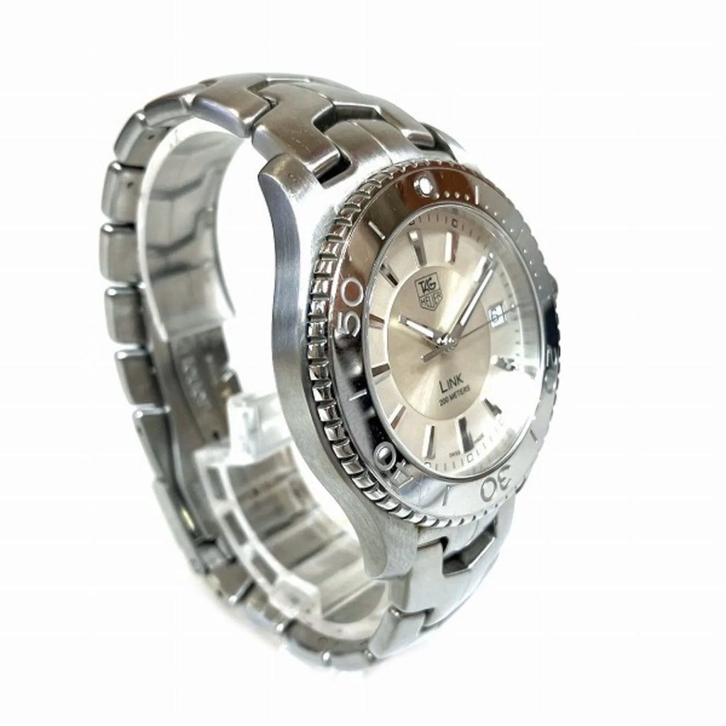 Pre-Owned Tag Heuer Link Date WJ1111 Quartz Silver Dial Watch Men's (Good)