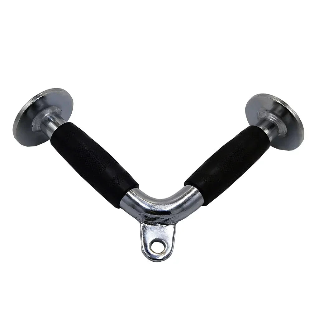 V Shaped Press DownBar, Strength Training Deluxe Single Double D Handle Tricep Rope, V-Shaped Rotating Straight Press Down Bar for Weight Workout, Cable Machine Accessories