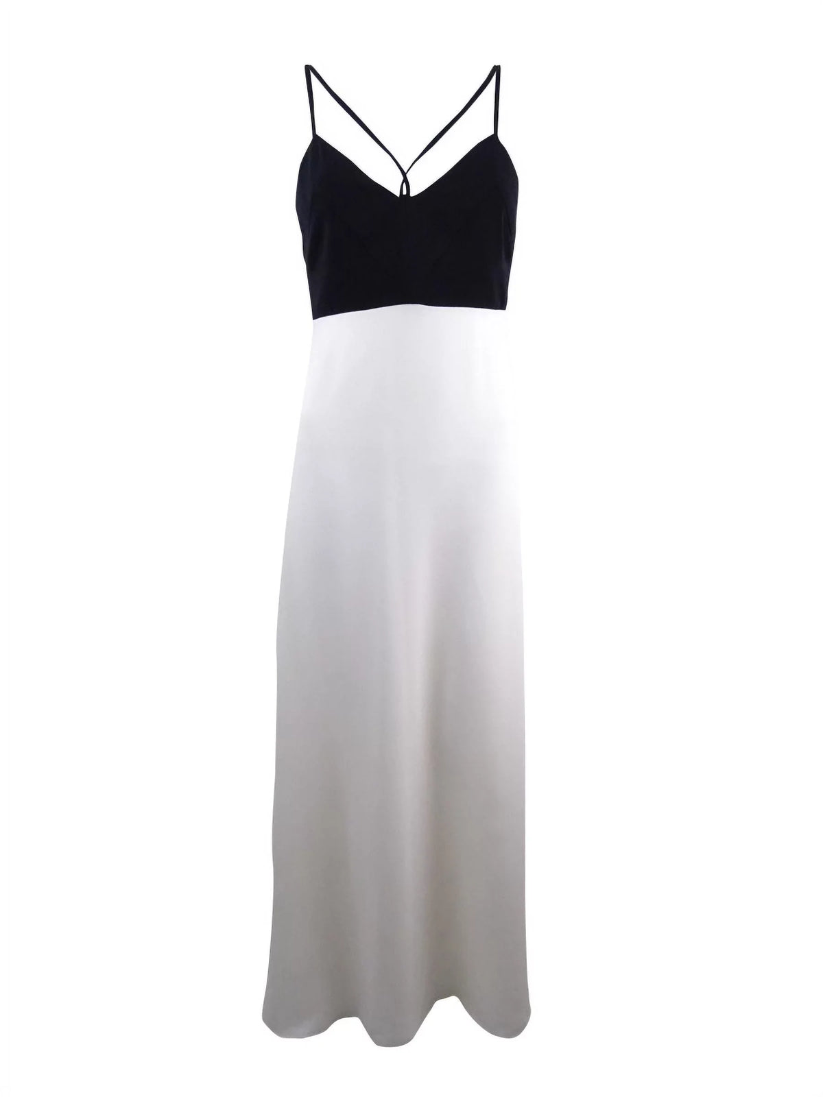 Jill Stuart Women's Colorblocked Double-Strap Gown (2, Black/Off-White)