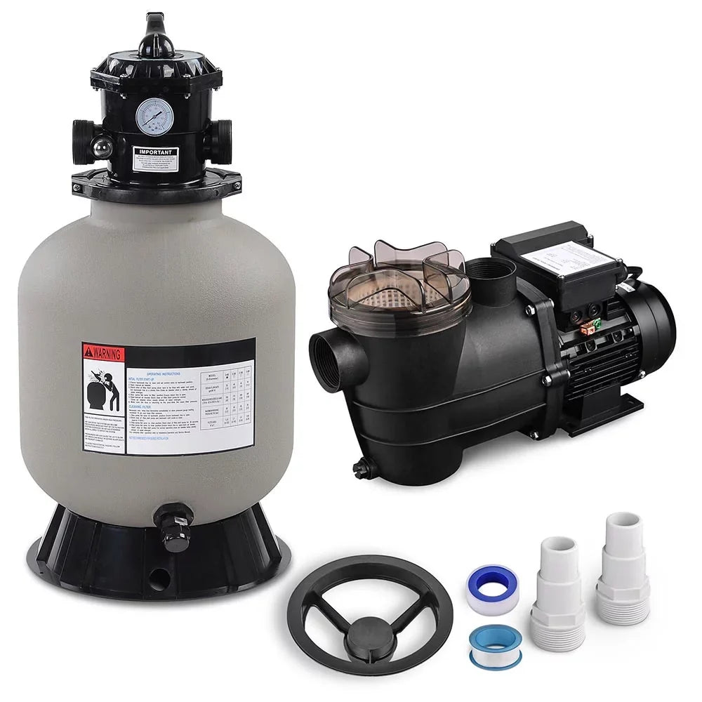 Yescom 16" Sand Filter System w/ 3/4HP Pump Above Ground Swimming Pool Pond 7-Way Valve
