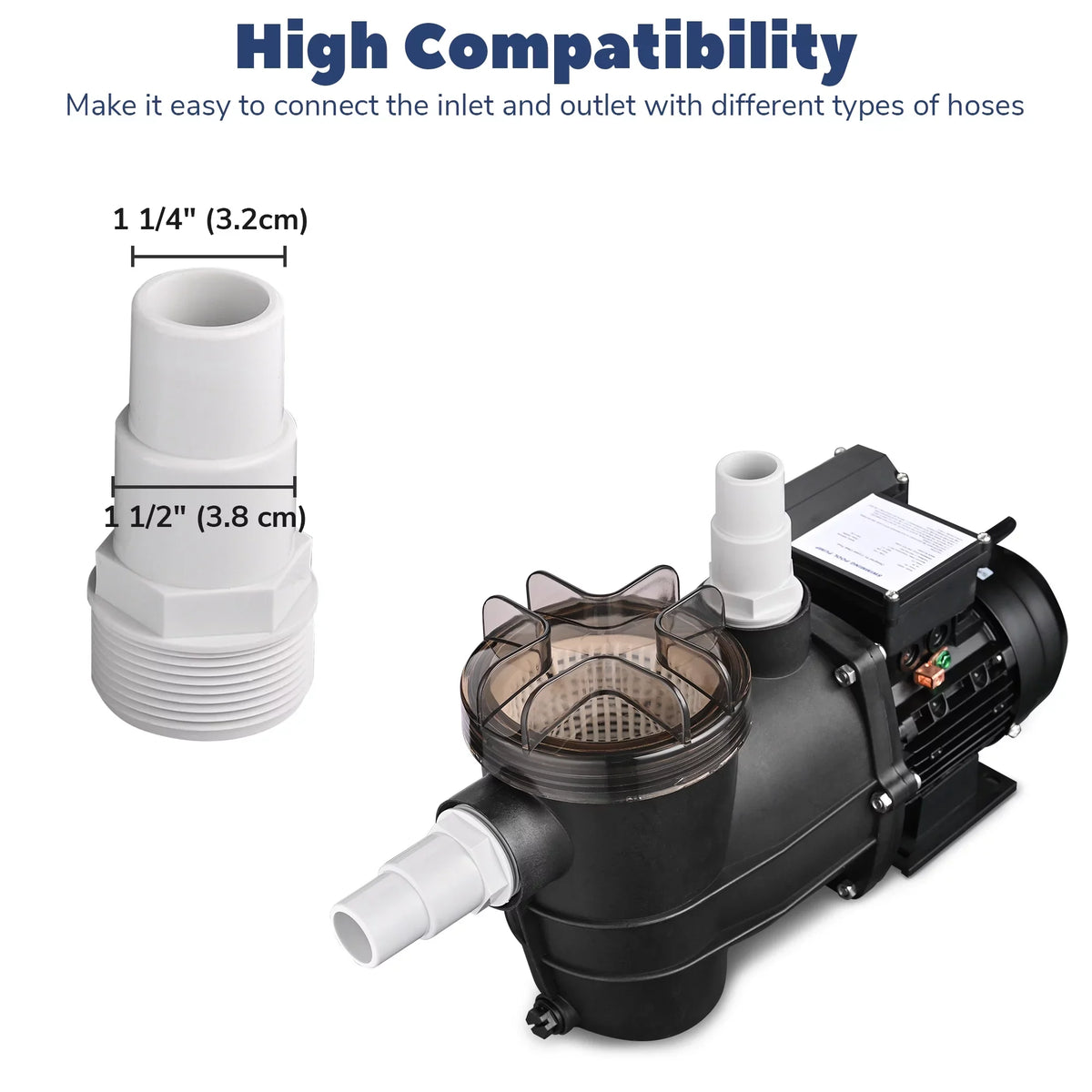 Yescom 16" Sand Filter System w/ 3/4HP Pump Above Ground Swimming Pool Pond 7-Way Valve