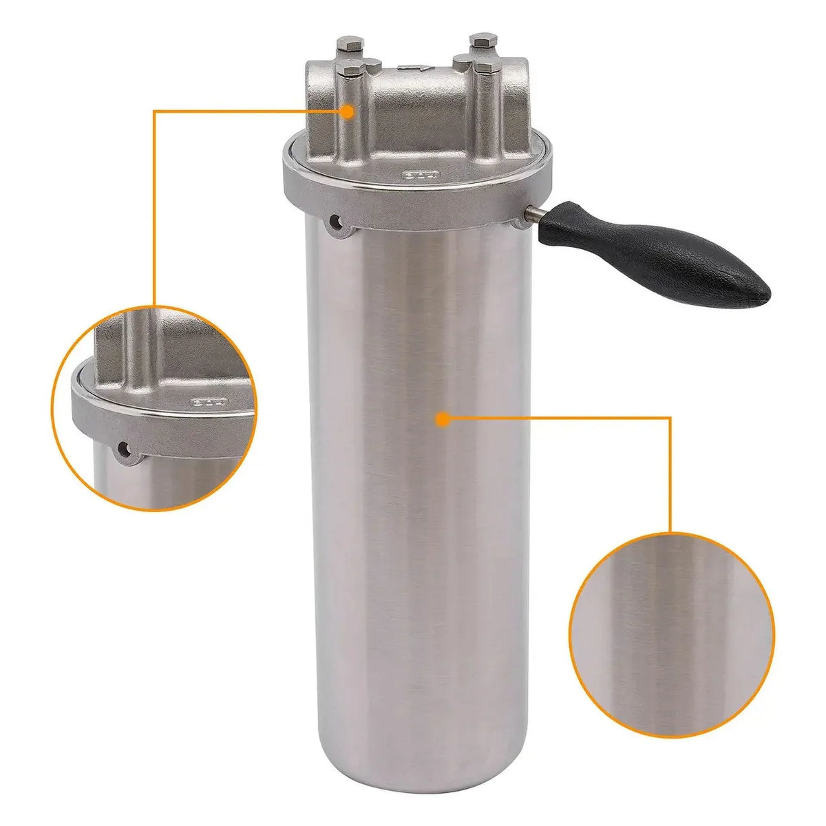 Stainless Steel moisture Filter Housing 10" Cartridges 3/4" R thread inlet & outlet