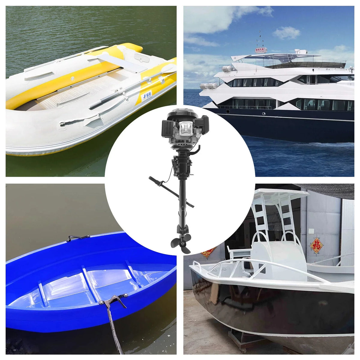 7.5  Heavy Duty Outboard Motor Fishing vessel Engine aqua Cooling System 196CC