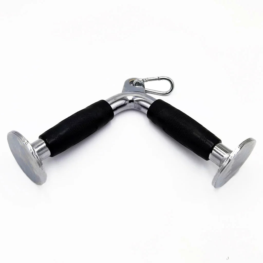 V Shaped Press DownBar, Strength Training Deluxe Single Double D Handle Tricep Rope, V-Shaped Rotating Straight Press Down Bar for Weight Workout, Cable Machine Accessories