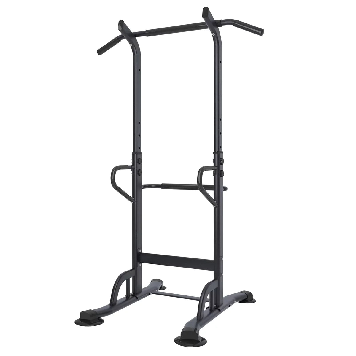 Wellynap Power Tower Pull up Bar, Height Adjustable Strength Training Workout Equipment - Black