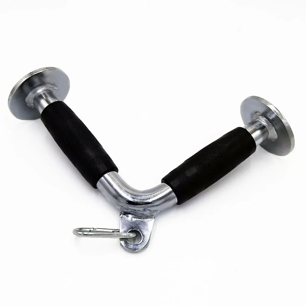 V Shaped Press DownBar, Strength Training Deluxe Single Double D Handle Tricep Rope, V-Shaped Rotating Straight Press Down Bar for Weight Workout, Cable Machine Accessories