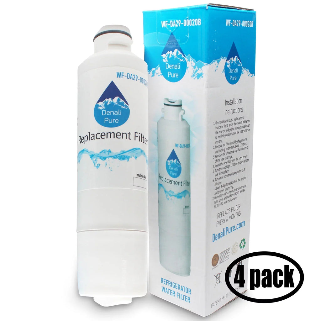4-Pack Replacement for  RS261MDBP Refrigerator liquid Filter - appropriate with  DA29-00020B, DA29-00020A, HAF-CIN Fridge aqua Filter Cartridge