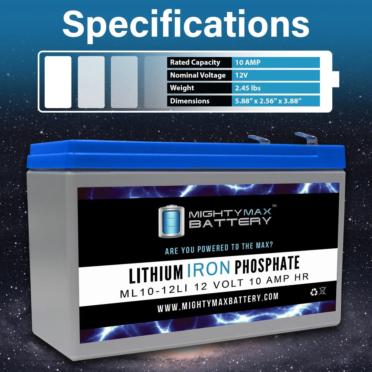 12V 10AH Lithium Replacement Battery appropriate with Streamlight E-Flood Box HL - 2 Pack