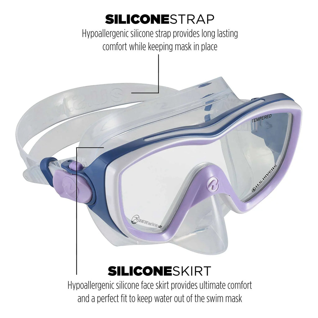 Divers Kalani Women's Snorkeling Set  (Purple-White) s/m. U.S