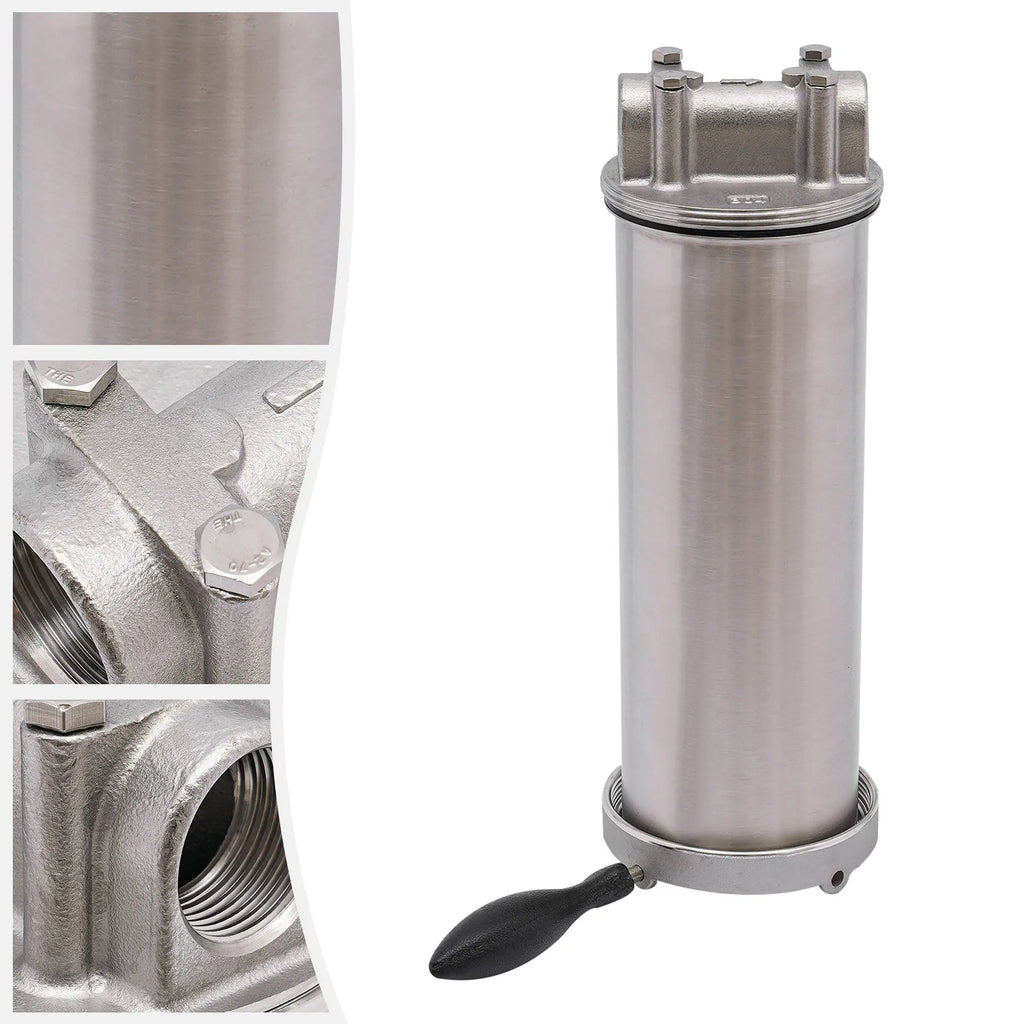 Stainless Steel moisture Filter Housing 10" Cartridges 3/4" R thread inlet & outlet