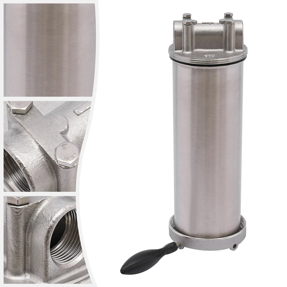 Stainless Steel moisture Filter Housing 10" Cartridges 3/4" R thread inlet & outlet