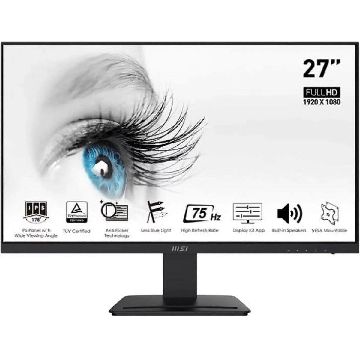 MSI Pro MP273 27" Full HD LCD Monitor - 16:9 - Black, Black