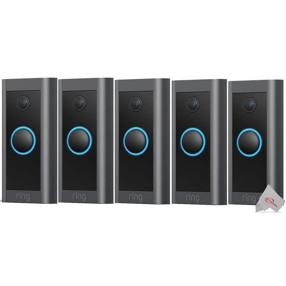 5x 1080p Wired HD Video Doorbell Black