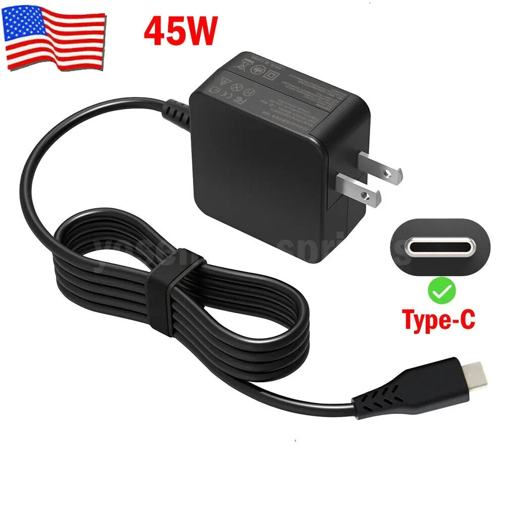 45W Wall Adapter  USB Type C AC Adapter Laptop Charger For , ,
